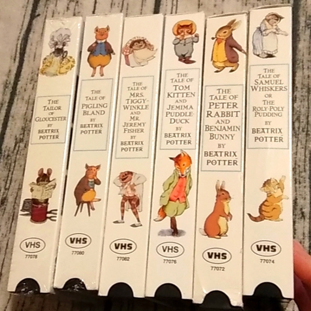 Set of 6 Vintage collectors edition Peter Rabbit Beatrix Potter VHS tapes videos